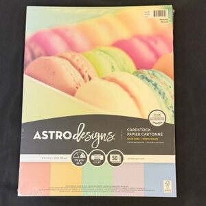 Astrodesigns Multicolor Cardstock Paper 8.5x11 inch 176 g heavy multi 50 sheets